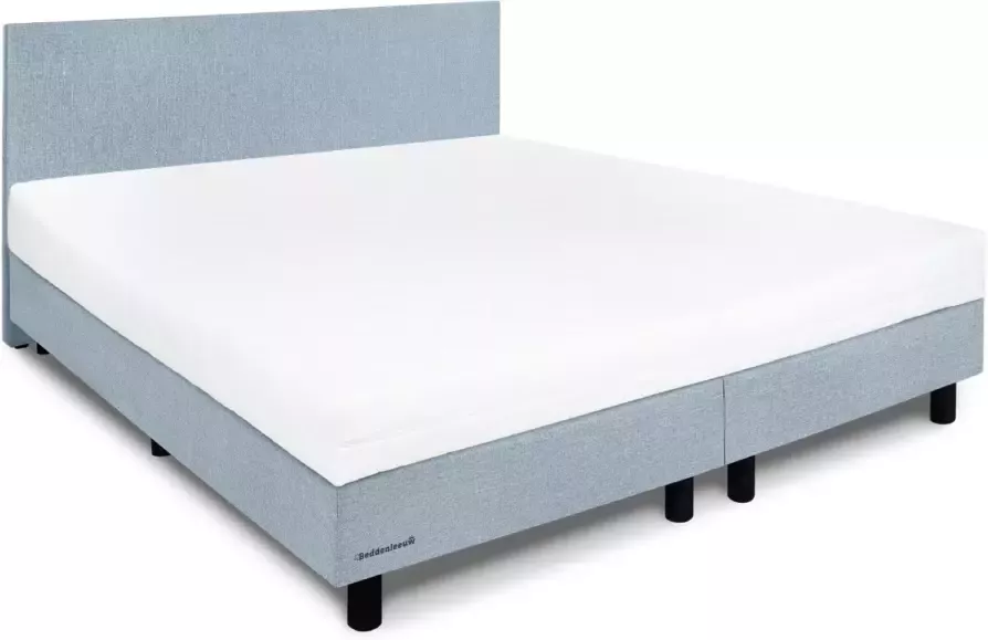 Beddenleeuw B.V. Beddenleeuw Boxspring Bed Nora 160x200 Incl. Hoofdbord + Matras Blauw Stof
