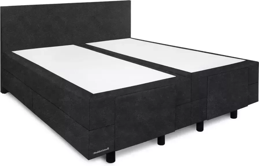 Beddenleeuw B.V. Beddenleeuw Elektrische Boxspring Sophia 140x200 Incl. Hoofdbord + Matras Lederlook Wit (Skai)