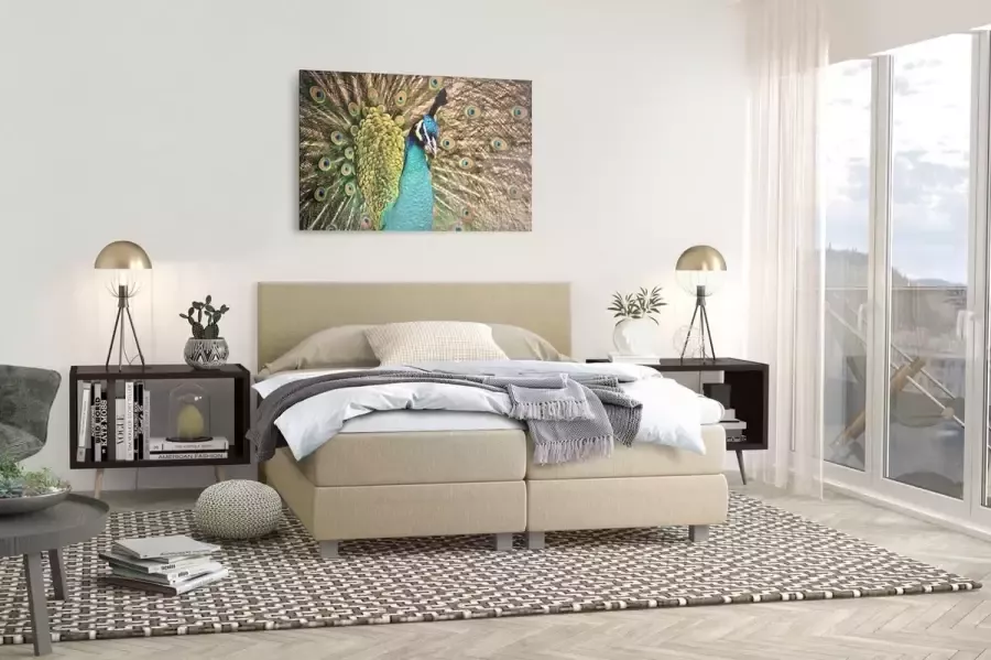 Beddenplein Boxspring Ibiza Inclusief 7-zones pocketveringmatras Crème 160x200 cm