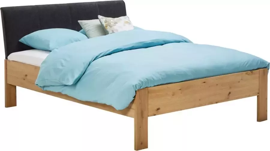 Beddenreus Basic Bed Space met gestoffeerd hoofdbord 180 x 200 cm eiken + grijs