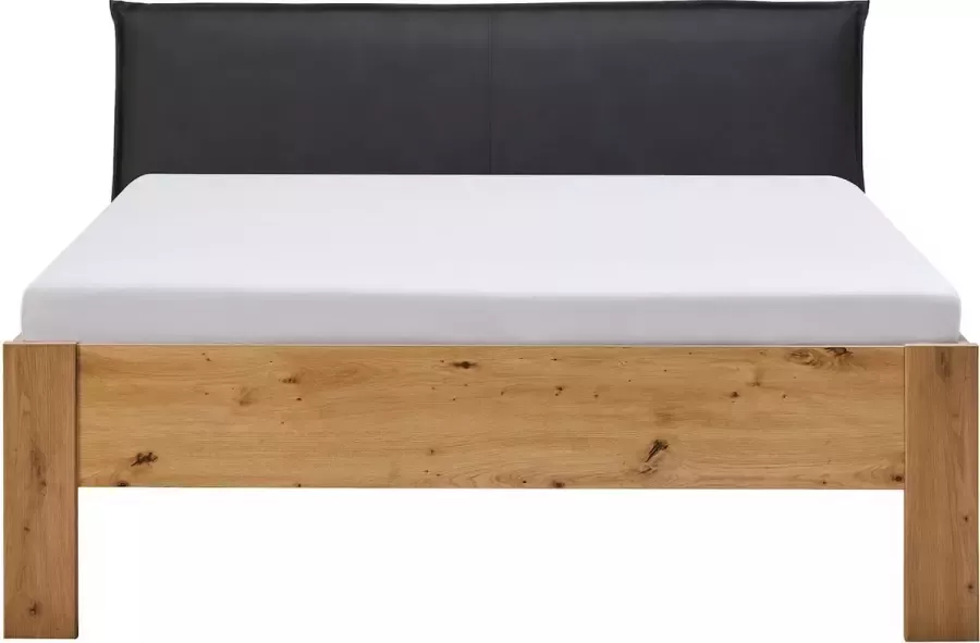 Beddenreus Basic Bed Space met lederlook hoofdbord 120 x 200 cm eiken + zwart