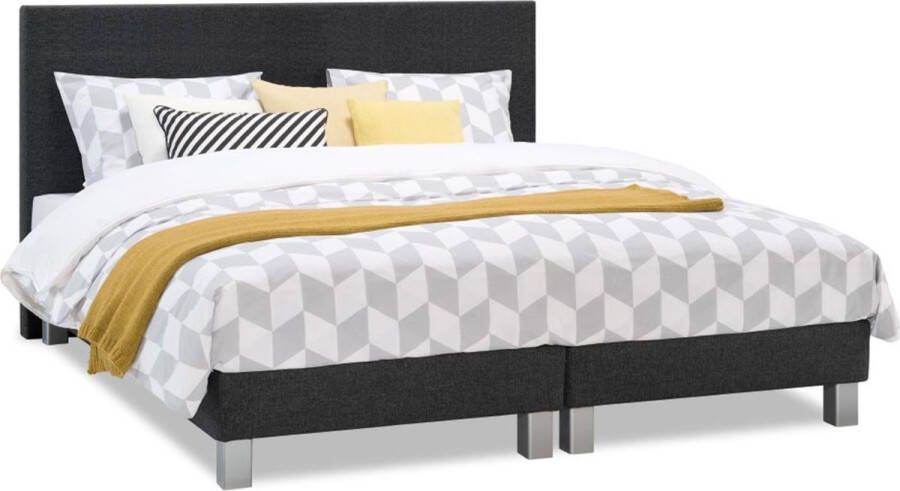 Beddenreus Basic Beddenreus Kerry Complete Boxspring met Polyether Matras 140x200 cm Charcoal