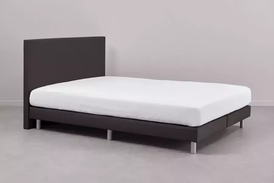 Beter Bed Basic Box Colorado vlak met pocketveermatras Comfort X1000 120 x 200 cm donkergrijs