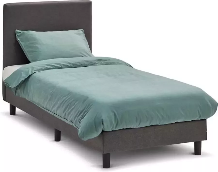 Beddenreus Comfort Beddenreus boxspring Illinois vlak met Bridge matras 90 x 200 cm donkergrijs