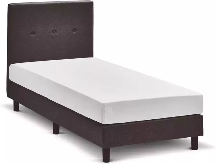 Beddenreus Comfort Beddenreus boxspring Illinois vlak met Bridge matras 90 x 210 cm donkergrijs
