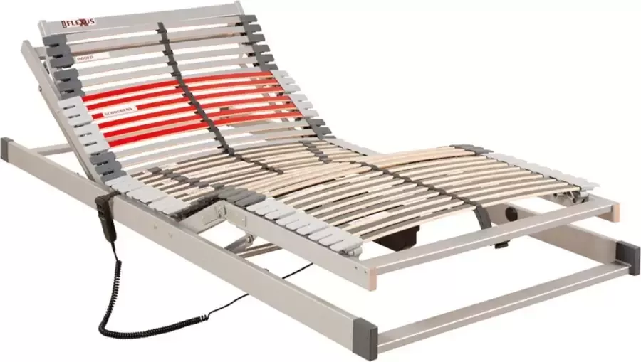 Beddenreus Luxe Flexus 4200 Lattenbodem 80 x 200 cm Elektrisch Verstelbaar Bedbodem Bedraad Max. 120kg Beuken