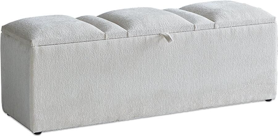 Beddenscout24 Aura Voetenbank 140 cm Wit 140 cm