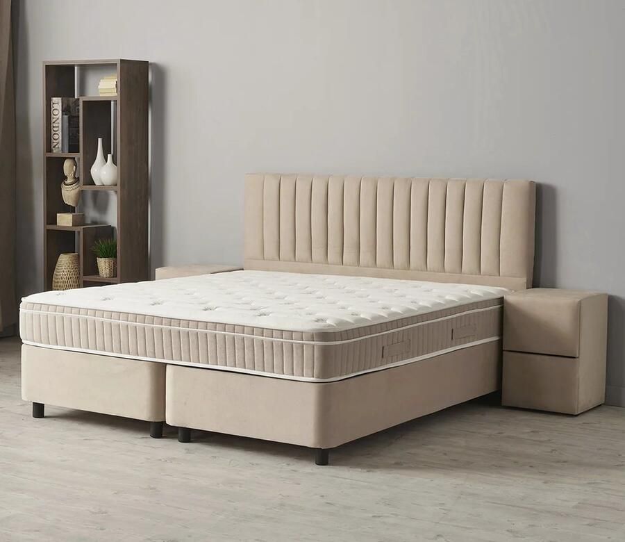 Beddenscout24 Boxspring bed met opbergruimte 140x200 cm beige Opbergbed Cindy - Foto 2