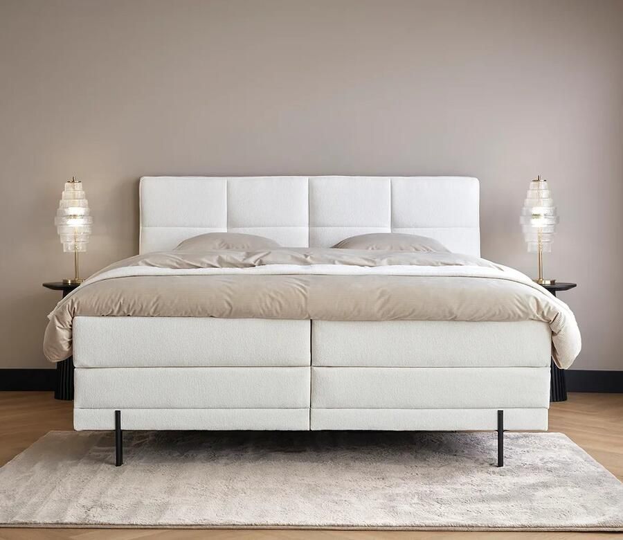 Beddenscout24 Elektrische Boxspring 180x200 cm Wit Elektrische Boxspring Maxima Inclusief cm matras en topper HR- Koudschuim - Foto 2