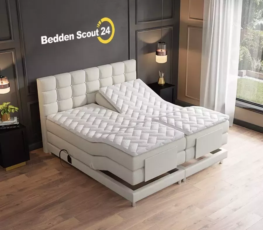 Beddenscout24 Elektrische Boxspring Dublin Beige 160x200 Compleet Gratis Levering