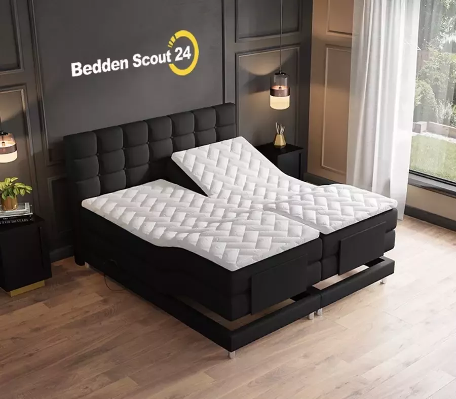 Beddenscout24 Elektrische Boxspring Dublin Zwart 160x200 Compleet Gratis Levering