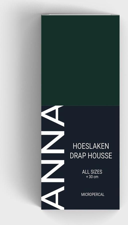 Bedlin Hoeslaken voor matras Micropercal 1 persoon Strijkvrij & zijdezacht 90x200cm Dennegroen