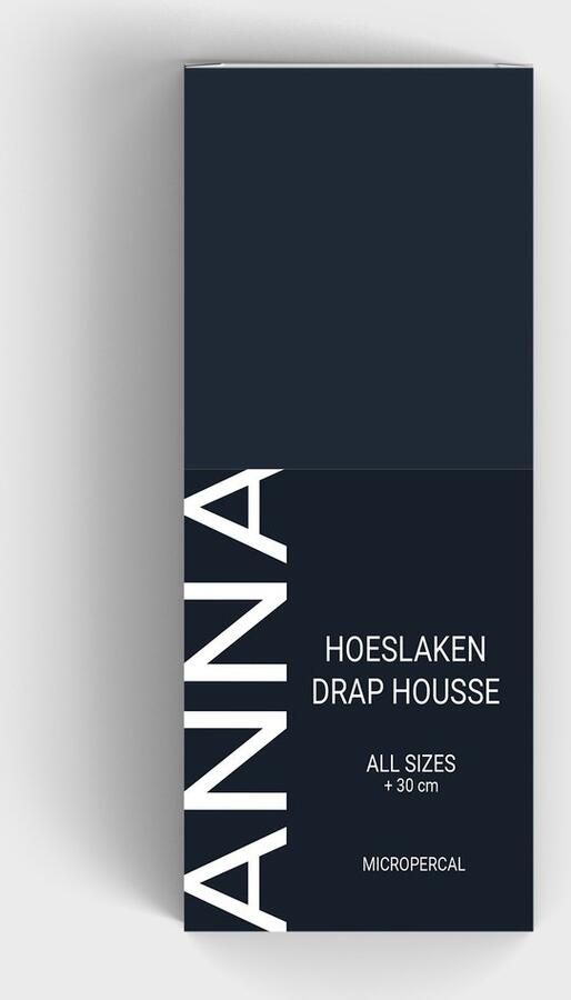 Bedlin Hoeslaken voor matras Micropercal 1 persoon Strijkvrij & zijdezacht 90x200cm Donker blauw