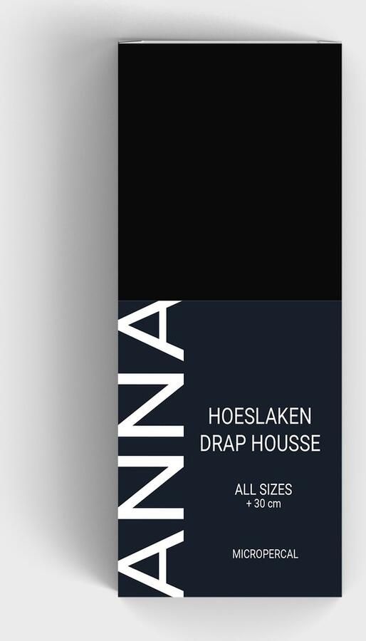 Bedlin Hoeslaken voor matras Micropercal 1 persoon Strijkvrij & zijdezacht 90x200cm Zwart