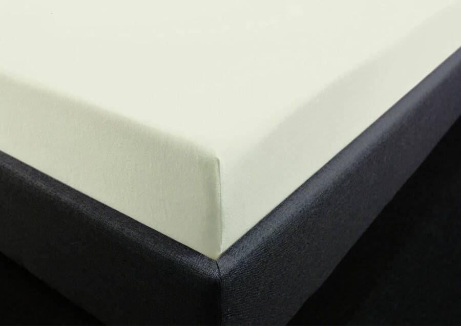 Bedlin Hoeslaken Katoen-Jersey 200 x 220 cm Boxspring Ecru