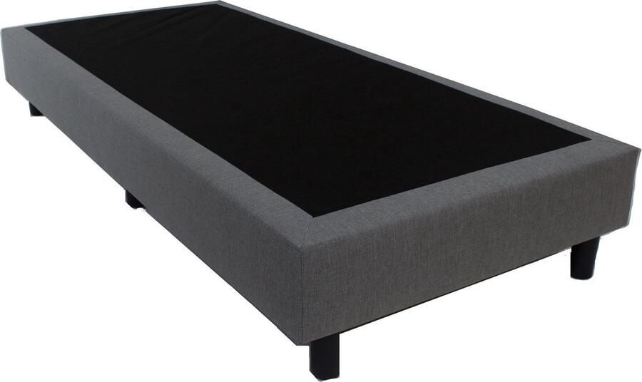 BedNL Boxspring Eenpersoons bed 90x200 cm Zonder Matras zonder Hoofdbord Antracite