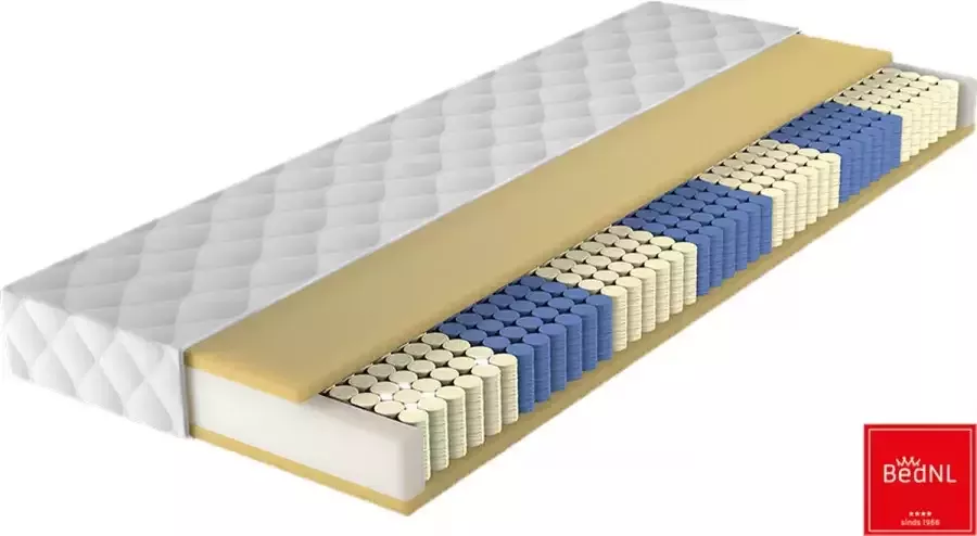 BedNL Matras Pocketveren + 3 cm Latex – 130x190x21 cm