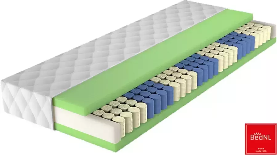 BedNL Matras Pocketveren + 4 cm HR Koudschuim – 130x190x23 cm