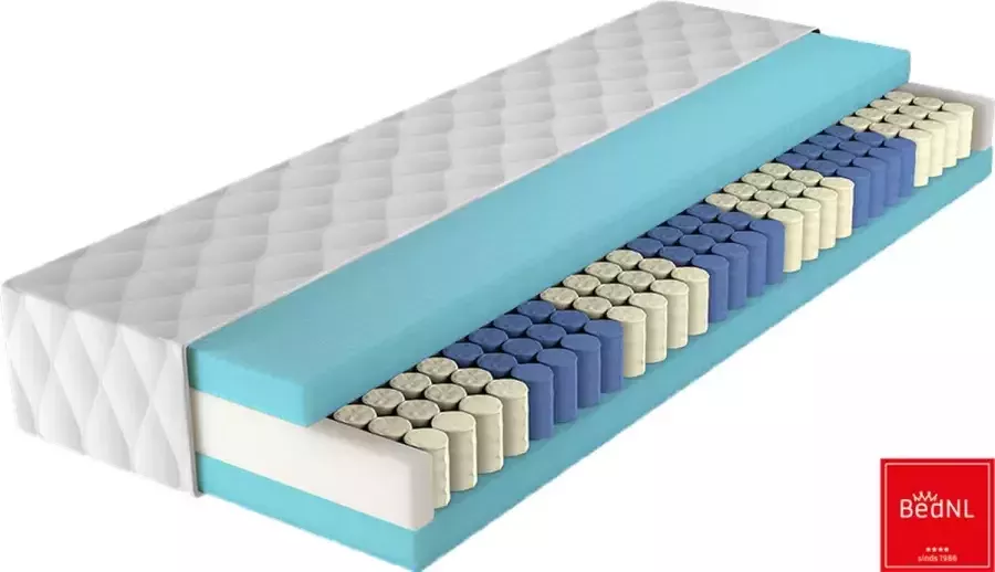 BedNL Matras Pocketveren + 5 cm HR50 Koudschuim – 160x220x25 cm