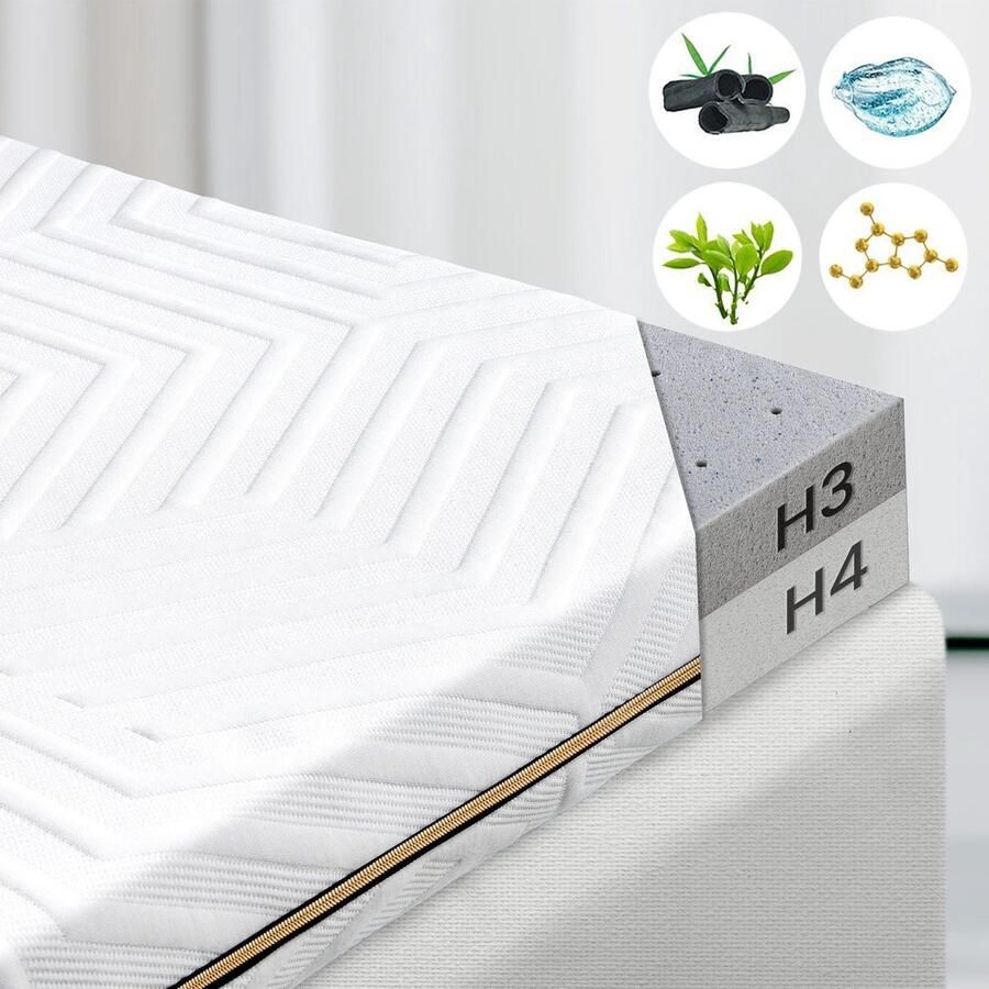 Bedstory Topper 140x200 7 5 cm dik CertiPUR-US Gecertificeerd Bamboe Koudschuim Topmatras Gel Topmatrassen Wasbare Hoes met Rits Ergonomisch design Geschikt voor Alle Slaapposities