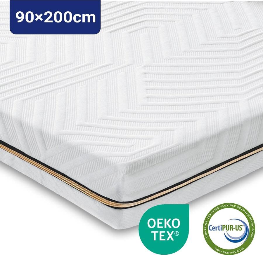 Bedstory Topper Topmatras 90x200 7 5 cm dik Bamboe Koudschuim CertiPUR-US Gecertificeerd Gel Matras Topdek Wasbare Hoes met Rits Ergonomisch Design Geschikt voor Alle Slaapposities