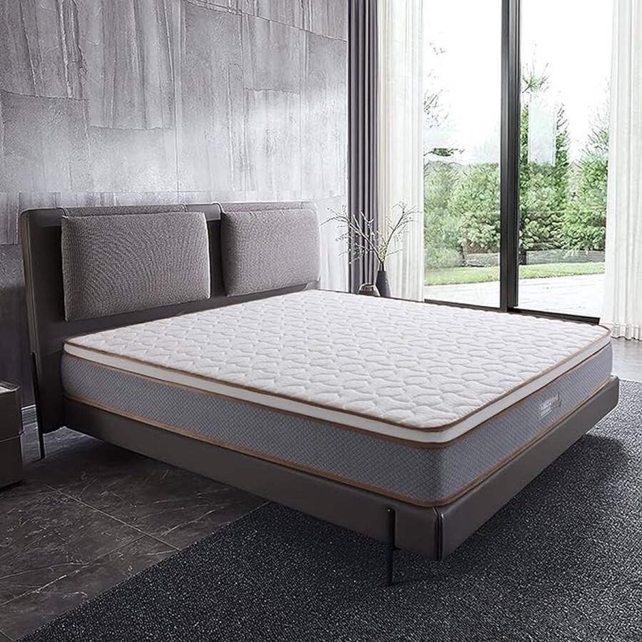 Bedstory Matras 160x200cm 25cm Dik Hybride Technologie Pocketvering Matras met Gelaagd Latex Traagschuim en 7 Zones van Comfort Comfortabel