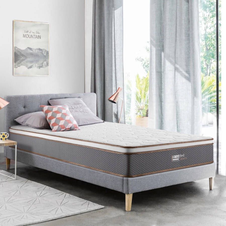 Bedstory Matras 90x190cm 25cm Dik Hybride Technologie 1 Persoons Pocketvering Matras met Gelaagd Latex Traagschuim en 7 Zones van Comfort Comfortabel