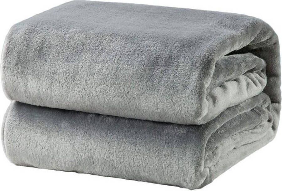 Bedsure Deken Fleece Warm Zacht in Bed Sofa Grijs 150x200cm