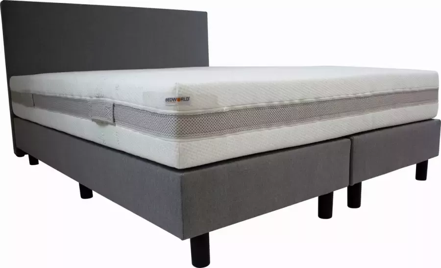 Bedworld Collection 140x200 Hotel boxspring grijs inclusief micropocketmatras HR55