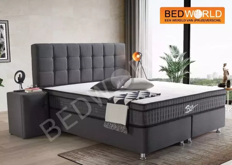 Bedworld Collection 180x200 Opberg boxspring Ritz grijs