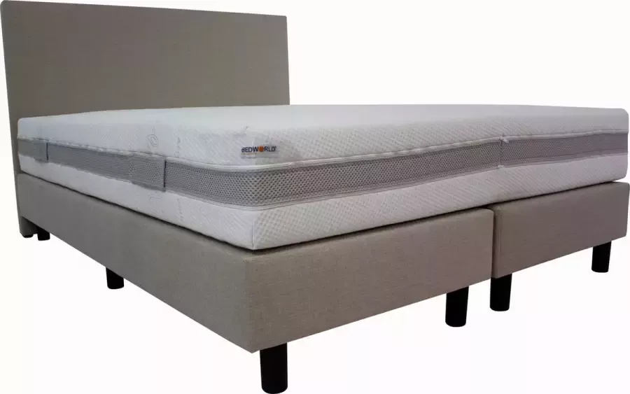 Bedworld Collection 200x210 Hotel boxspring creme|beige inclusief micropocketmatras Traagschuim
