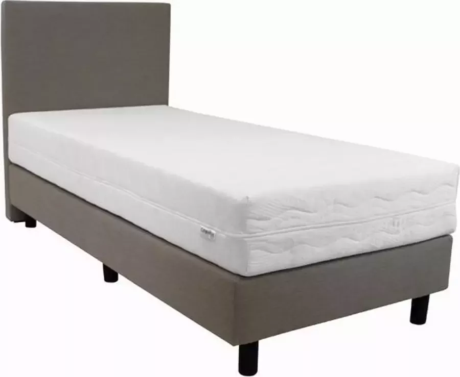 Bedworld Collection Bedworld Boxspring 1 persoons bed Eenpersoons bed 100x200 cm Met Matras Beige