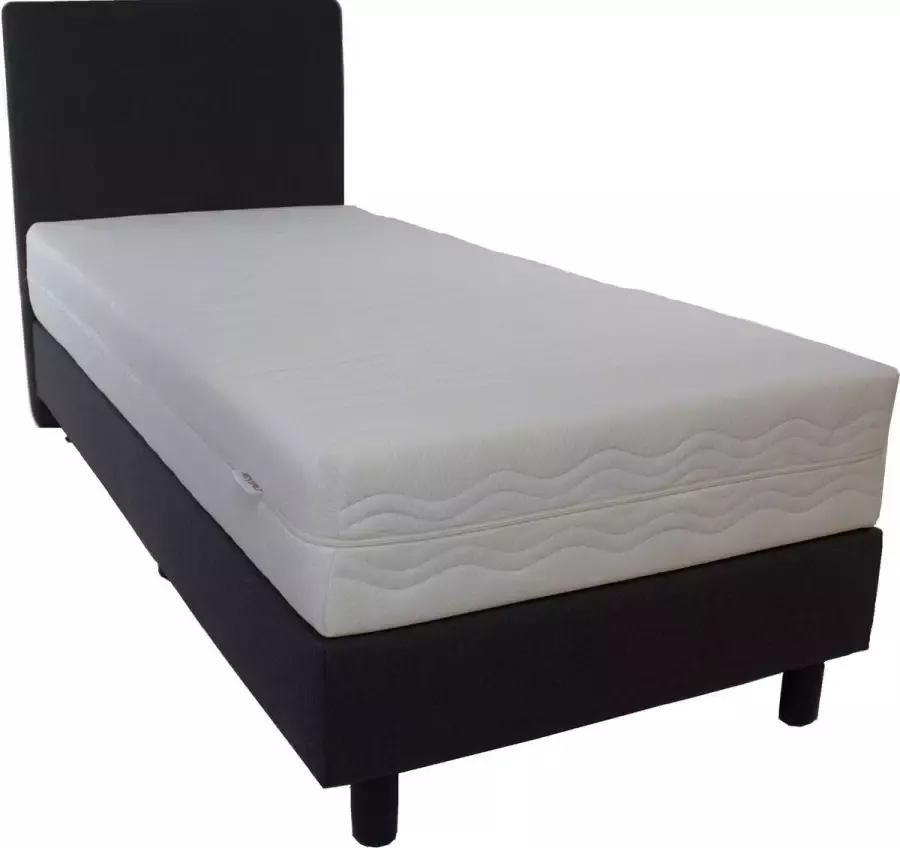 Bedworld Collection Bedworld Boxspring 1 persoons bed Eenpersoons bed 80x190 cm Met Matras Antraciet