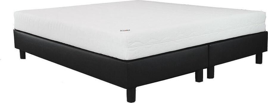 Bedworld Collection Bedworld Boxspring 160x200 cm met Matras Luxe Pu-leder Antiallergeen Ventilerend Koudschuim