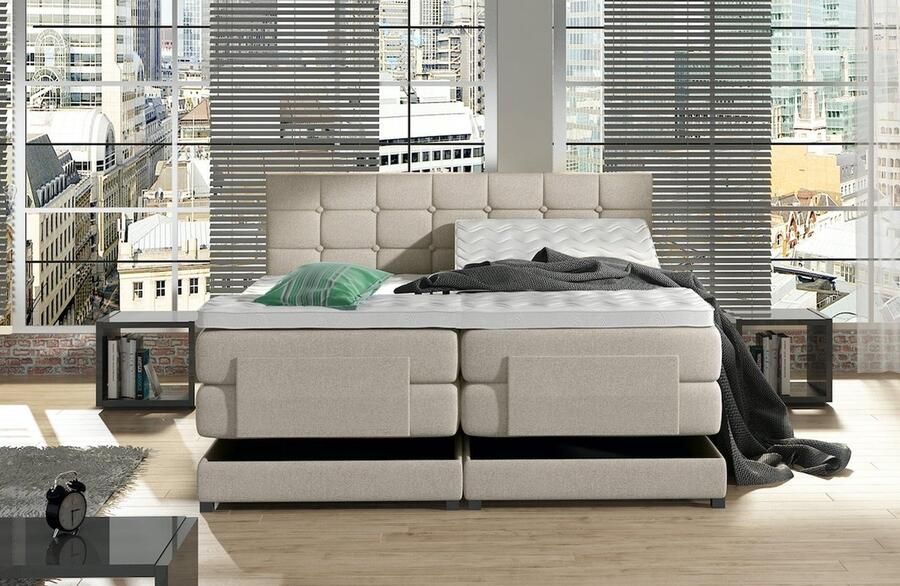 Bedworld Collection Bedworld Boxspring 160 x 200 cm Tweepersoons Beige