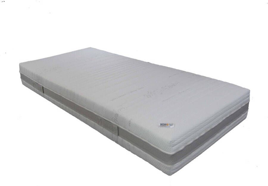 Bedworld Collection Bedworld Matras 90x200cm Eenpersoonsbed Koudschuim Gemiddeld Comfort Matrashoes met rits