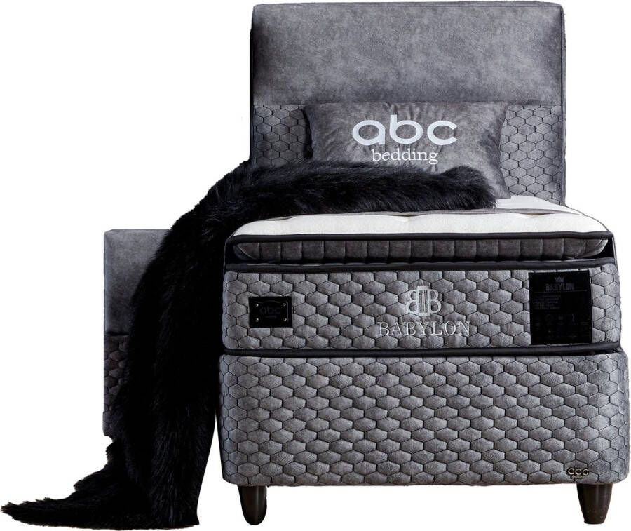 Bedworld Collection Bedworld Opberg boxspring Babylon 90x200 cm Grijs