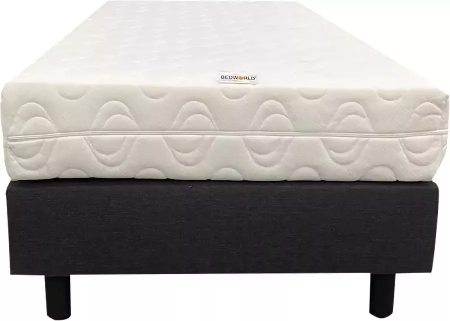 Bedworld Collection Boxspring zwart 80x220 inclusief matras pocketvering 20 dik soepel ligcomfort