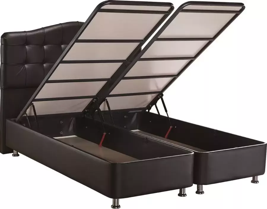 Bedworld Collection Opberg Boxspring Luxor – Boxspring met opbergruimte – zwart – 180X200