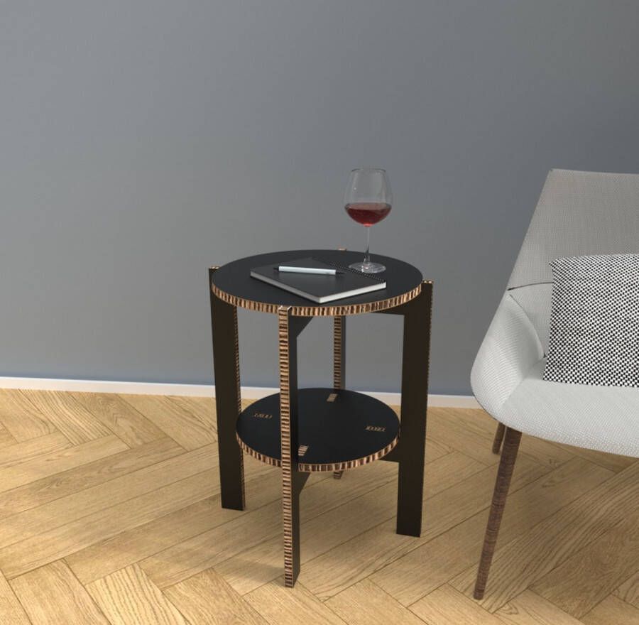 Dutchlabel Bijzettafel Ann kleur zwart Bijzet tafeltje Tafel Ann design Karton Dutch Label Interieur design. Dutch design