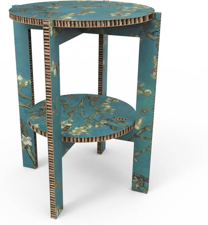 Bee Connect Kartonnen tafel Ann Amandel bloesem Bijzet tafeltje Gerecycled Karton sfeer tafeltje Kartonnen design