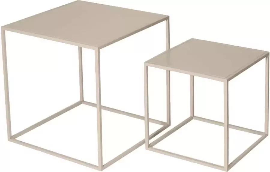 Beekwilder LVT Quadro Nude Tafel Set 40cm en 30cm Beige Kubus Plantentafel