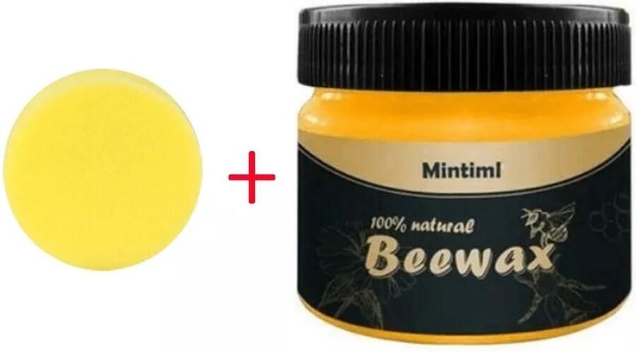 BeesWax Beewax™ Meubelwax + spons Natuurlijke Bijenwas Pot 80 gr Geurloos Complete Oplossing Meubelen Hout Care Meubels Poetsmiddel Wax Bijen Waterafstotend