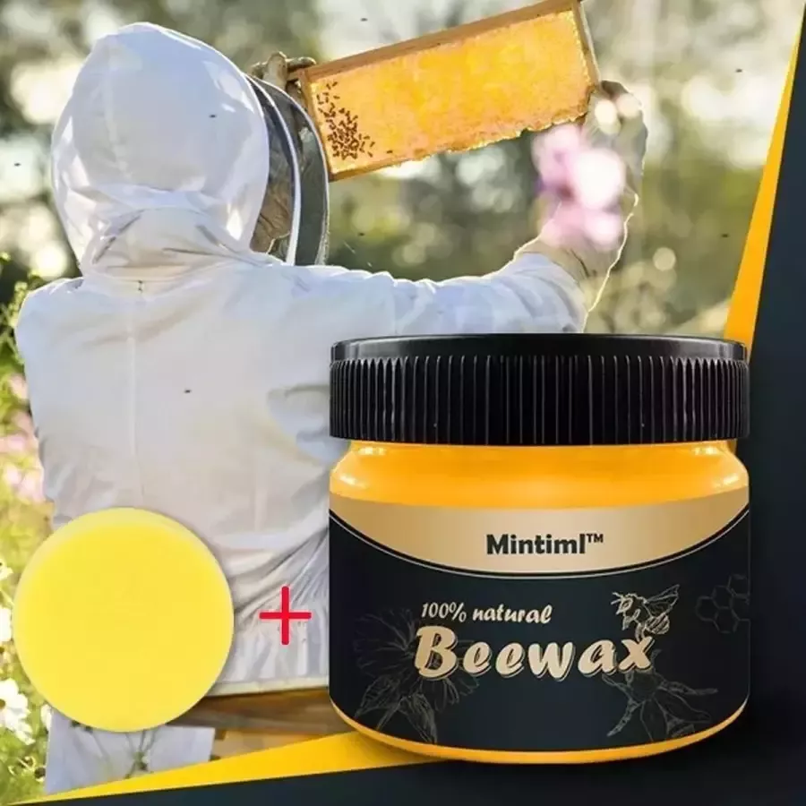 BeesWax Beewax™ Meubelwax + spons Natuurlijke Bijenwas Pot 80 gr Geurloos Complete Oplossing Meubelen Hout Care Meubels Poetsmiddel Wax Bijen Waterafstotend - Foto 2