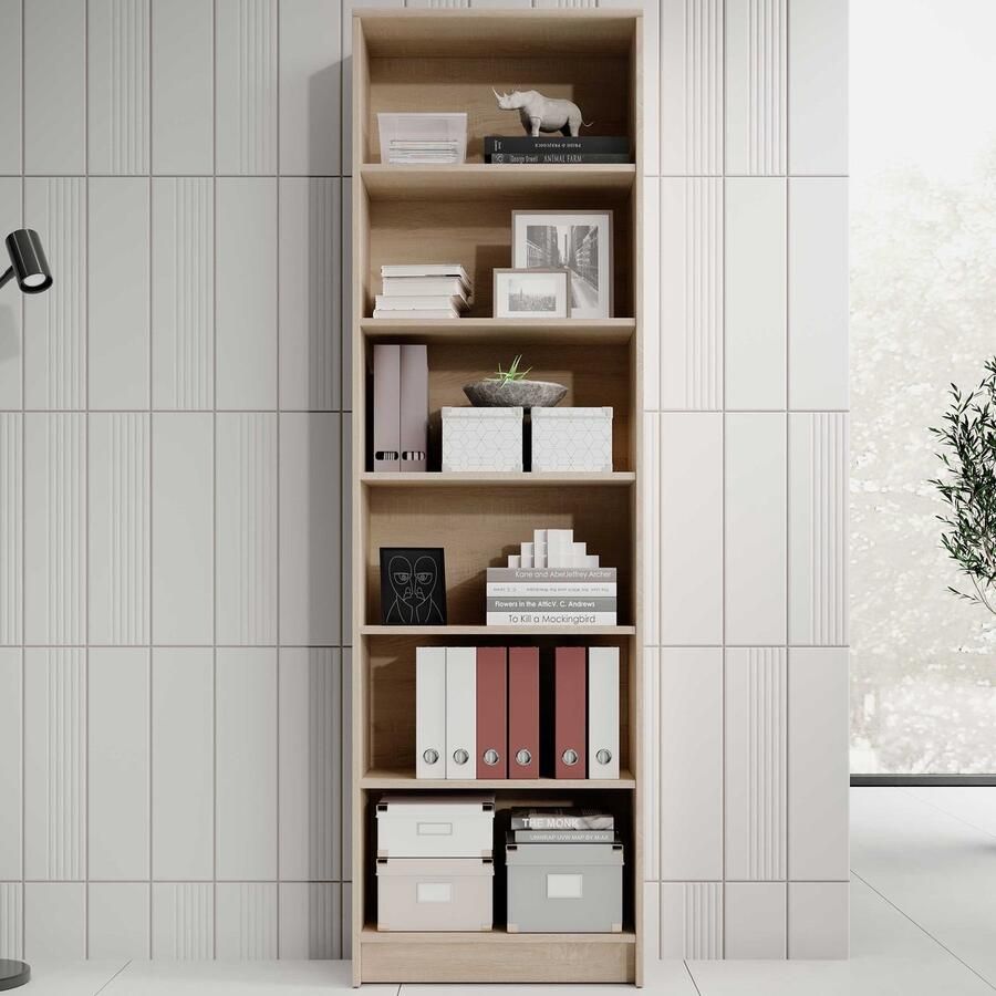 Bega Consult Boekenkast Viviane 60x172cm eik Boekenkasten Bruin Spaanplaat Boekenkasten Op voorraad