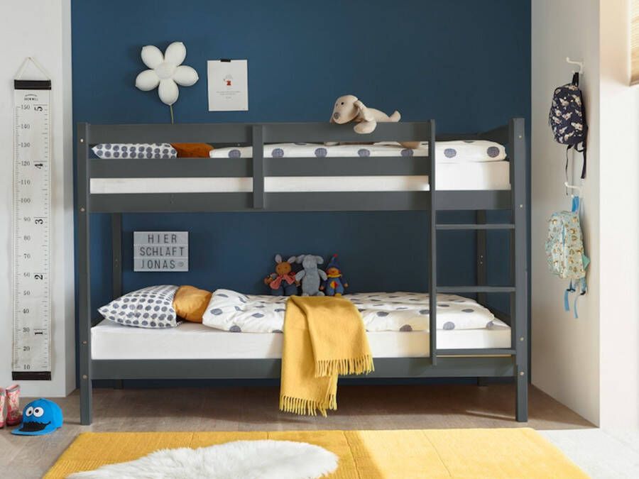 Begabino Stapelbed Moritz met rollattenbodem 90x200 Grijs