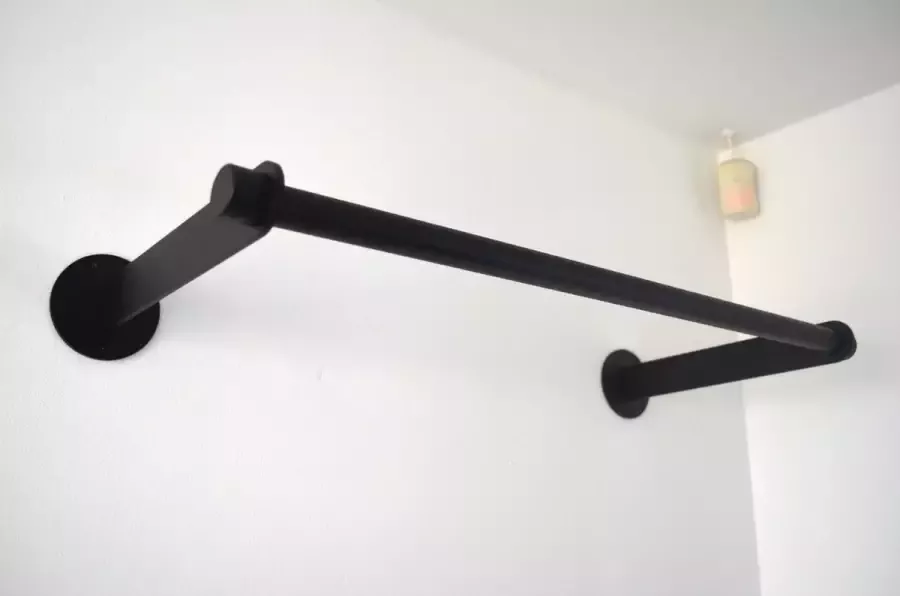 Bekkers RVS Zwarte kapstok voor hangers (100 cm)