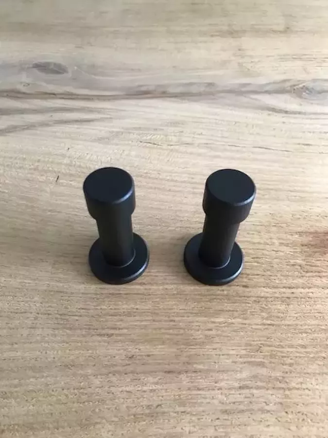 Bekkers RVS Zwarte kapstokhaak Wandhaak – Ophanghaak – Muurhaak (2 stuks)
