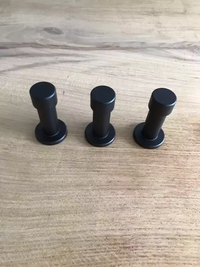 Bekkers RVS Zwarte kapstokhaak Wandhaak – Ophanghaak – Muurhaak (3 stuks)