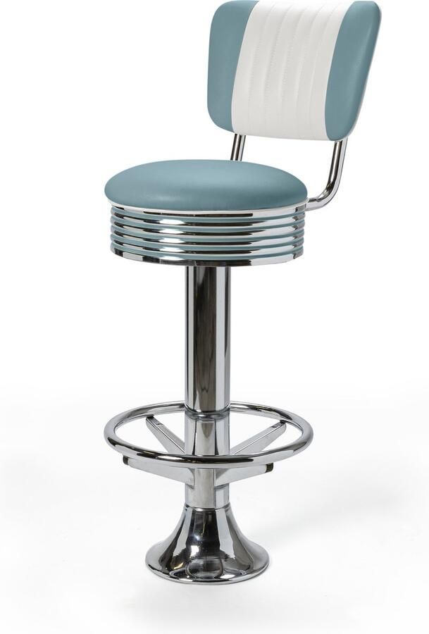 Bel Air Retro Barkruk BS-27CB Footring Blauw